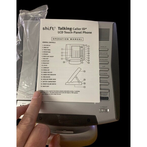 NIB Innovage Shift3 Talking Caller ID LCD Touch-Panel Phone Silver Gray - Picture 3 of 3